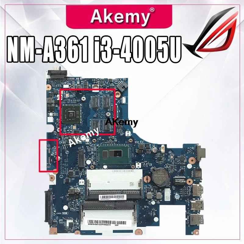 

NM-A361 motherboard for Lenovo G50-80 laptop motherboard ACLU3/ACLU4 NM-A361 R5 GPUnotebook I3-4005 CPU original Test
