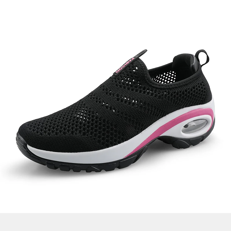 Женская теннисная обувь; Tenis Plataforma; кроссовки; Zapatos De Mujer; спортивная обувь для фитнеса; устойчивые кроссовки без застежки; женская обувь - Цвет: Черный