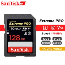 SanDisk SD карта 16 ГБ 32 ГБ 64 Гб 128 ГБ 256 Гб карта памяти 80 МБ/s-95MB/с для Canon Nikon SLR Камера Съемки 4K видео