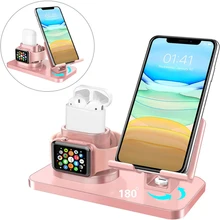 

Multifunctional three-in-one wireless charging desktop mobile phone holder charging stand compatible with iWatch series 6/5/4/3/