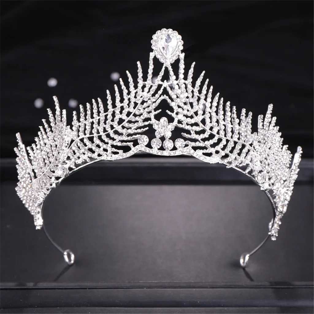 Wedding Bridal Princess Headband Rhinestone Crystal Crown Headwear Hair Clips Sweet Headwear Hair Ornament Hairpins Barrettes