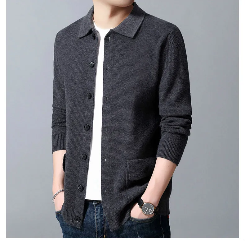 Autumn Long Sleeve Sweatercoat Full Button Pocket High Grade Coat Retro Casual Clothing Mens Knitted Cardigan Turn Down Collar 3 H0f8ece67b82743d48ec7d95a08654e43L