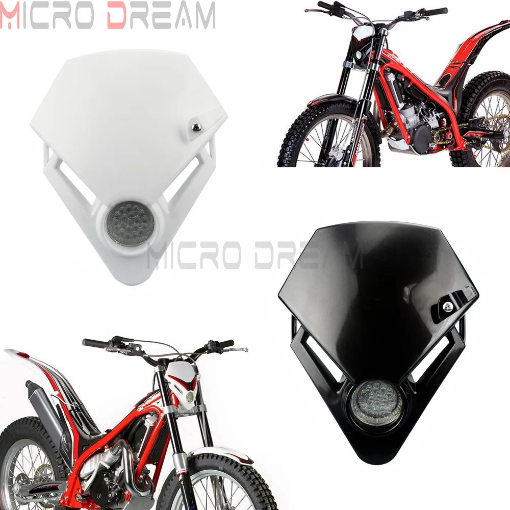 ガスガスtxtプロec 280 125 250 300トライアルバイク白色ledミニ三角形ヘッドライトモトクロスmxエンデューロレースレースヘッドランプフェアリング Aliexpress