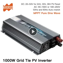 1000 Вт на сетке солнечный инвертор, 20-50 в DC В AC 80-260 В Чистая синусоида Инвертор для 1000-1200 Вт 24 В, 30 в, 36 В PV или энергии ветра
