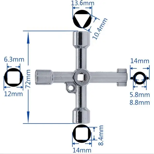 Многофункциональный универсальный треугольник ключ водопроводчик ключи треугольник для электрический счетчик газа шкафы радиаторы