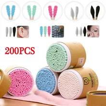 200 шт./кор. бамбук ватным тампоном деревянные палочки Мягкий хлопок бутоны для чистки ушей тампоны Microbrush Cotonete pampons здоровья красота