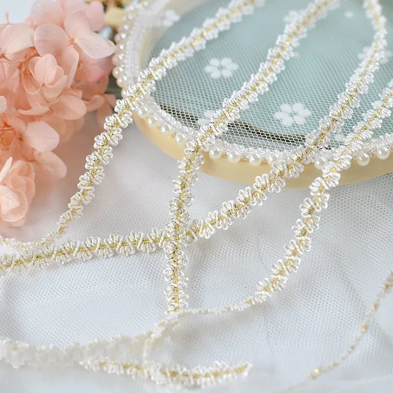 Spandex Gold Elastic Lace Ribbon DIY Trendy Hat Headdress Bracelet Anklet Necklace Making Decoration Swimsuit Bra Sexy Trim lace ribbon lace garment accessories lace sewing supplies lace decoration lace accessories lace sewing accessories