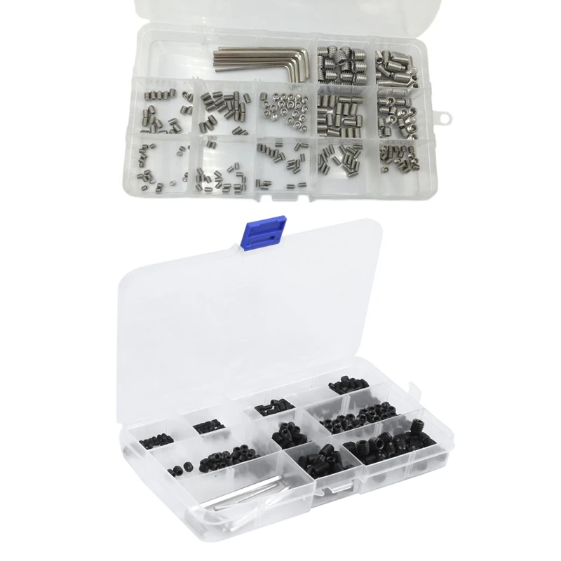 Beennex 300pcs M3/M4/M5/M6/M8 Hex Socket Grub Set Screws Assortment Kit with Box Beennex 300pcs M3/M4/M5/M6/M8 Hex Socket Grub Set Screws Assortment Kit with Box