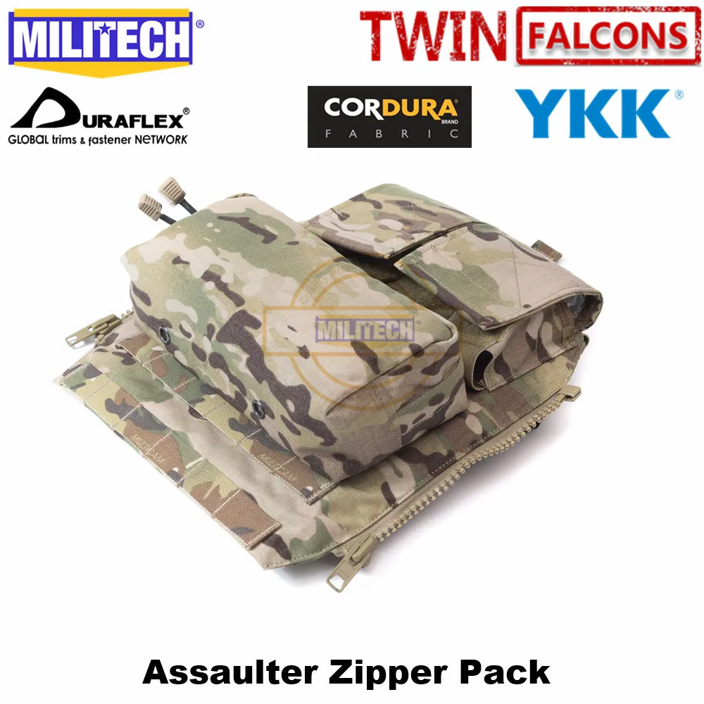 MILITECH twinfalcon TW 500D Delustered Cordura Back Pouch Zip-On Panel for JPC CPC AVS Military Molle Add On Zip Pack | Безопасность и