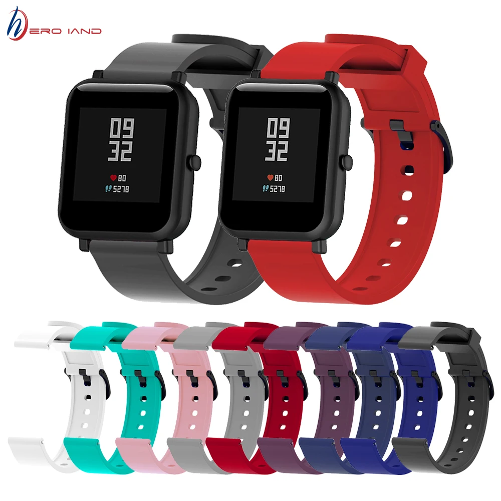 Ремешок силиконовый спортивный для Xiaomi Huami Amazfit Youth сменный Браслет GTS GTR 42 мм умные