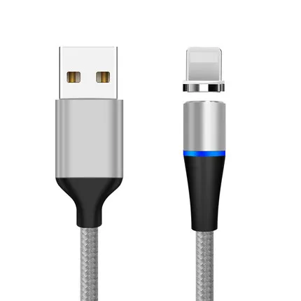 5А магнитное зарядное устройство для iPhone X XSR XS светодиодный магнитный кабель Android Micro usb type C для samsung S9 Plus Магнитный кабель для быстрой зарядки - Цвет: Silver For iPhone