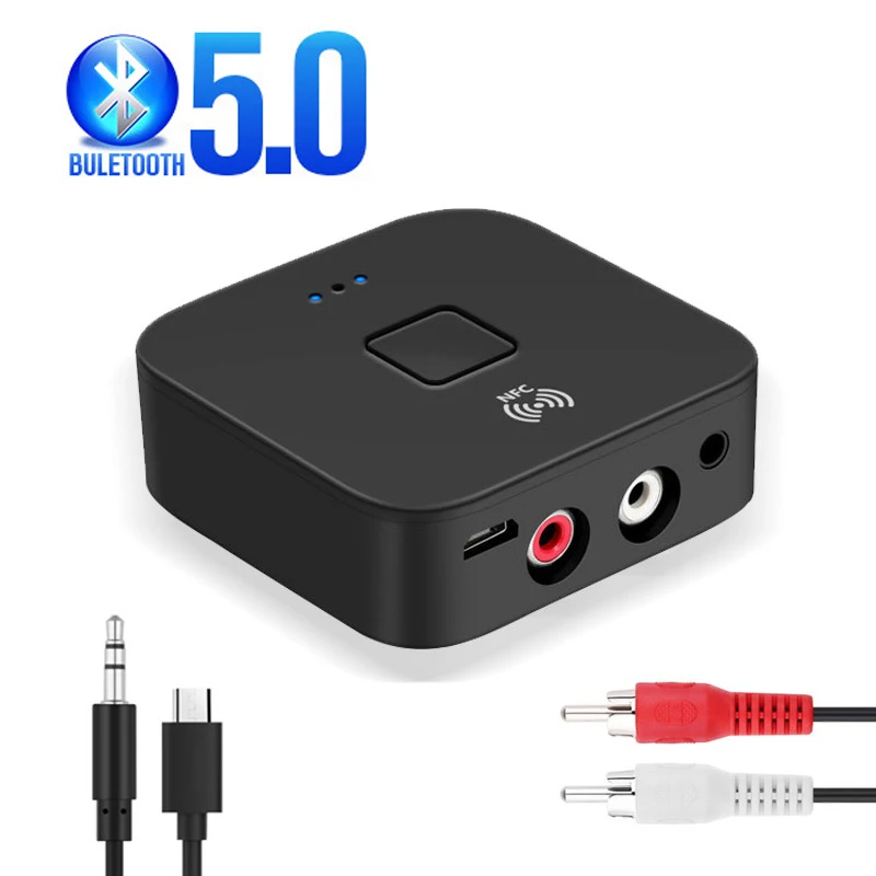 Приемник JINSERTA вкл/выкл NFC Bluetooth 5 0 3 мм AUX RCA разъем Hifi беспроводной адаптер авто