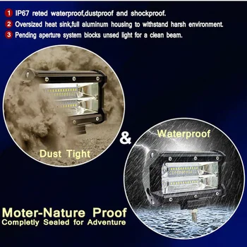 

5-Inch Work Light 72W LED Work Light Bar Spotlight Truck Off-Road 1Pair Duable