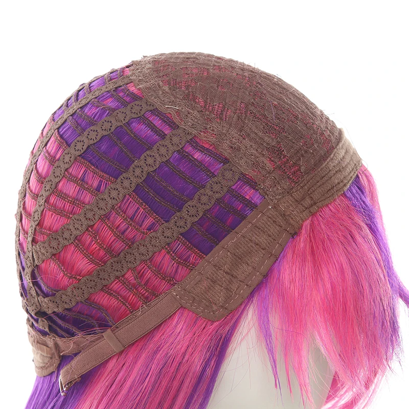 Xayah Cosplay Wig Long Pink Purple Synthetic Hair