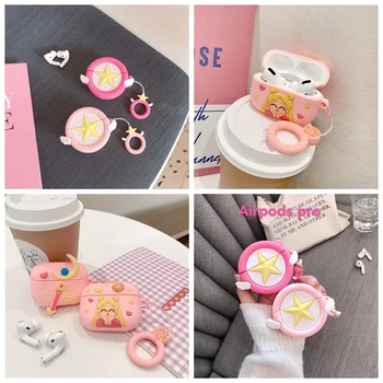 

For Apple Airpods Pro Earphone Case Cute Pink Five-pointed Star Wireless Bluetooth Headset Cover For Airpods Pro 3 Cases Silicon