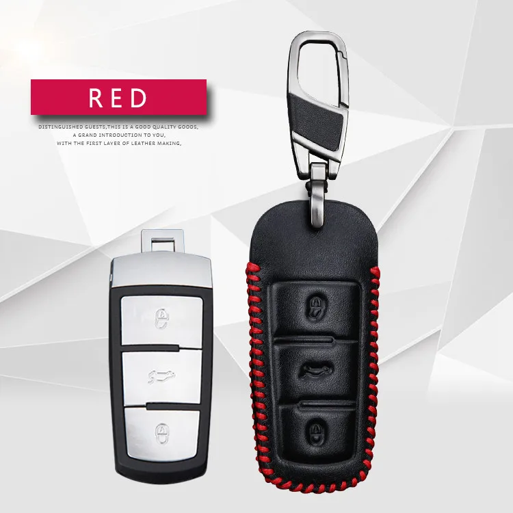 Red Line Для VW ключ CC чехол Брелок Кожаный Брелок чехол для Volkswagen Golf 4 5 6 7 MK7 Passat CC 3C B5 B6 B7 B8 Magotan Polo CC - Название цвета: Red Line