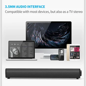 

3.5mm wired computer soundbar desktop soundbar stereo computer wired speaker for pc laptop tv with simple design home speakers