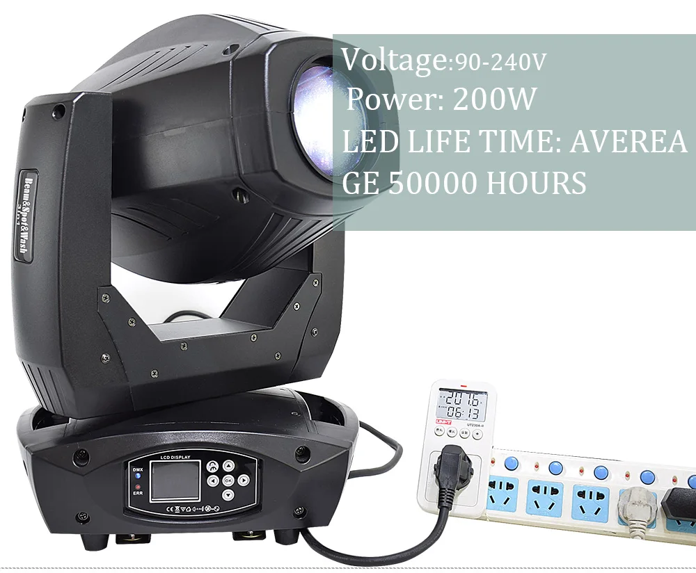 Professional stage lighting 200w 3in1 moving head light rainbow effect for dj equipment