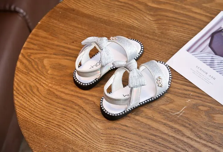 Kids Sandals Girls Shoes New Summer Bowknot Fashion Princess Girls Sandals Children Diamond Sandals For Girls Sneakers