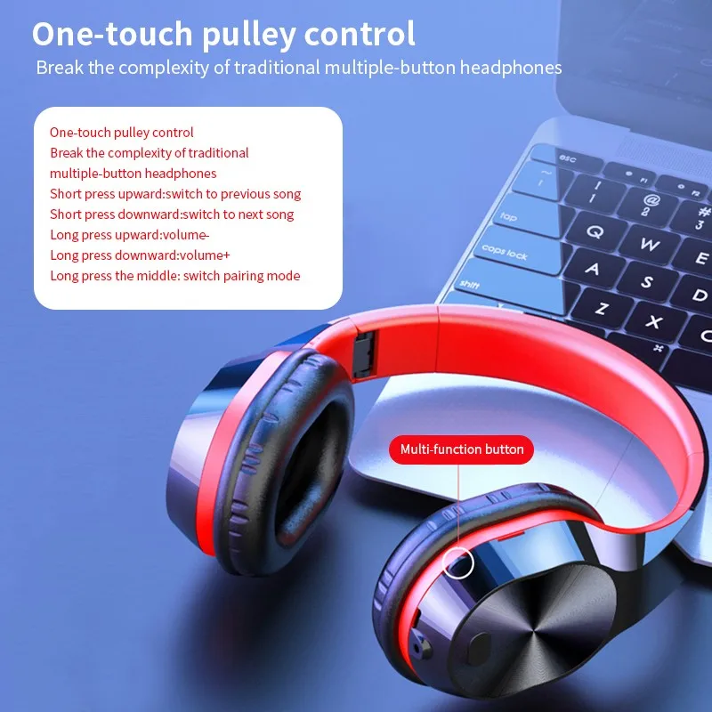 Складные Bluetooth наушники с микрофоном беспроводная игровая гарнитура для