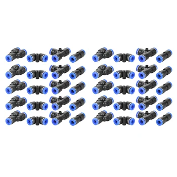 

40Pcs 1/4'' Air Hose Pneumatic Push Connector Air Push Quick Fittings 4 Shape