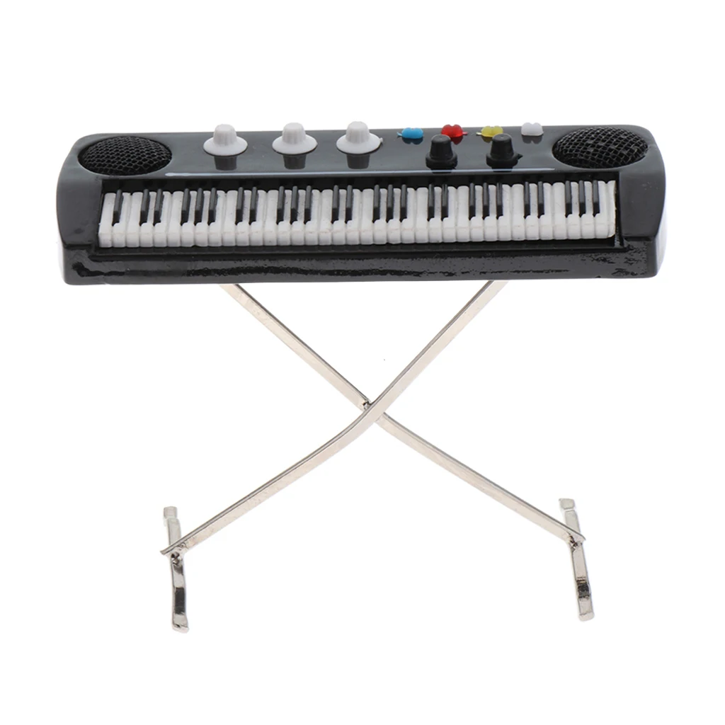 1/12 Musical Instrument Model for Doll House Music Room or Bedroom or Fairy Garden Decoration - Mini Keyboard Piano