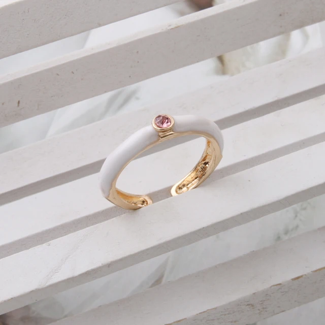 NeeFuWoFu Y2K Multicolor Enamel Dripping Oil Open Ring For Women, Adjustable  Gold Plated Chunky Finger Rings Party Jewelry Blue