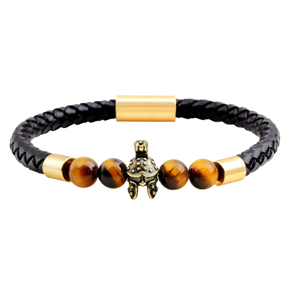 QNW2451qing Magent натуральный камень из вулканической лавы череп животных бусины браслет ручной работы из искусственной кожи браслеты ювелирные изделия для мужчин и женщин - Окраска металла: QNW2451qing