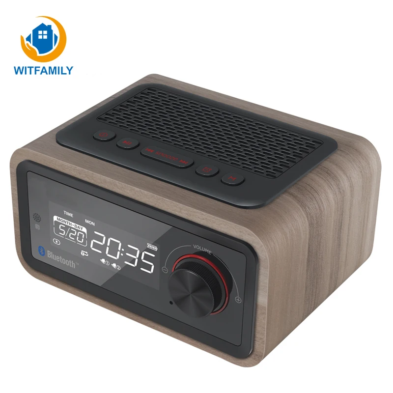 

Mini LED Display Multimedia Speaker Alarm Clocks Electronic Desktop Bluetooth Digital Radio Alarm Clocks Card Smart Radio