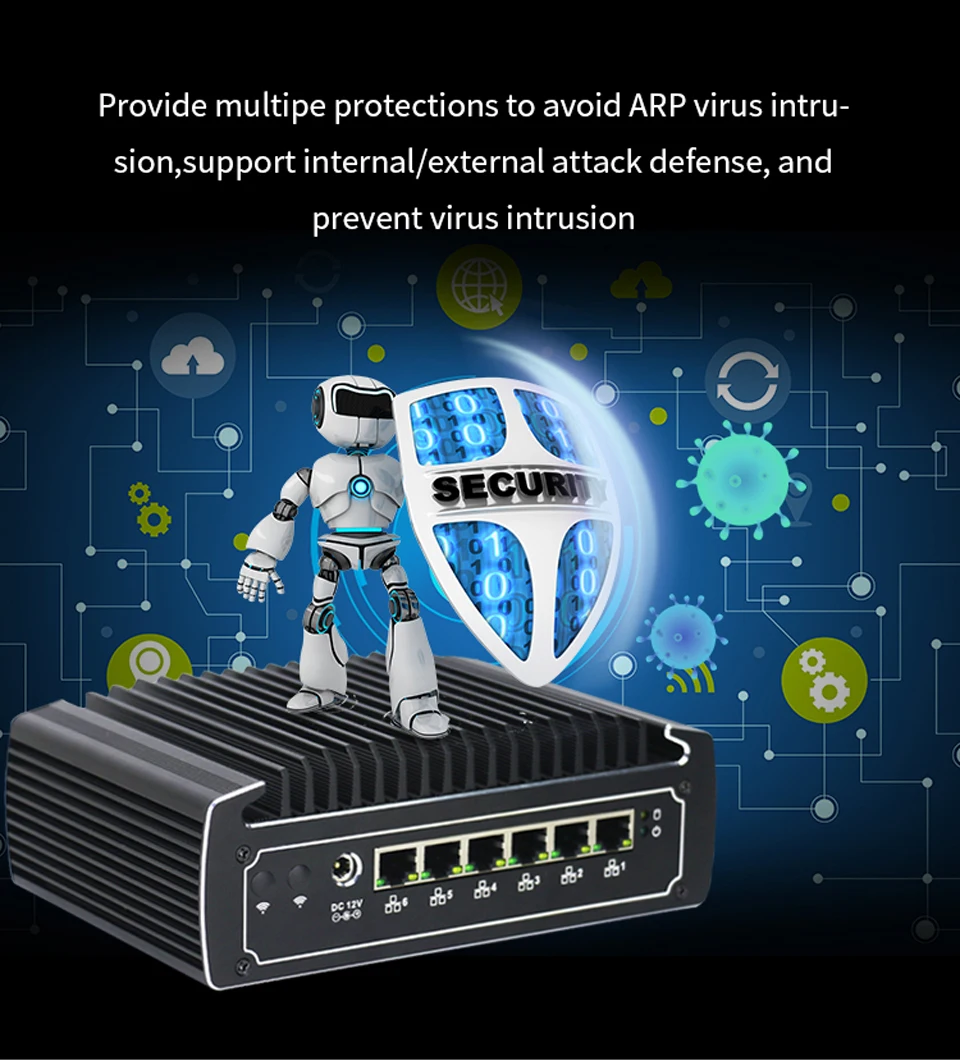 Intel Celeron 3867U Mini PC with 6 LAN Ports - Advanced Fanless Linux Firewall Router Description Image.This Product Can Be Found With The Tag Names Barebone Mini PC, Computer Office, Yanling in stock