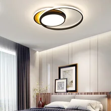 Художественный дизайн, современные светодиодные потолочные лампы для гостиной, спальни, лампа для украшения дома, для учебы, Круглый, черный, белый, потолочный светильник, светильники
