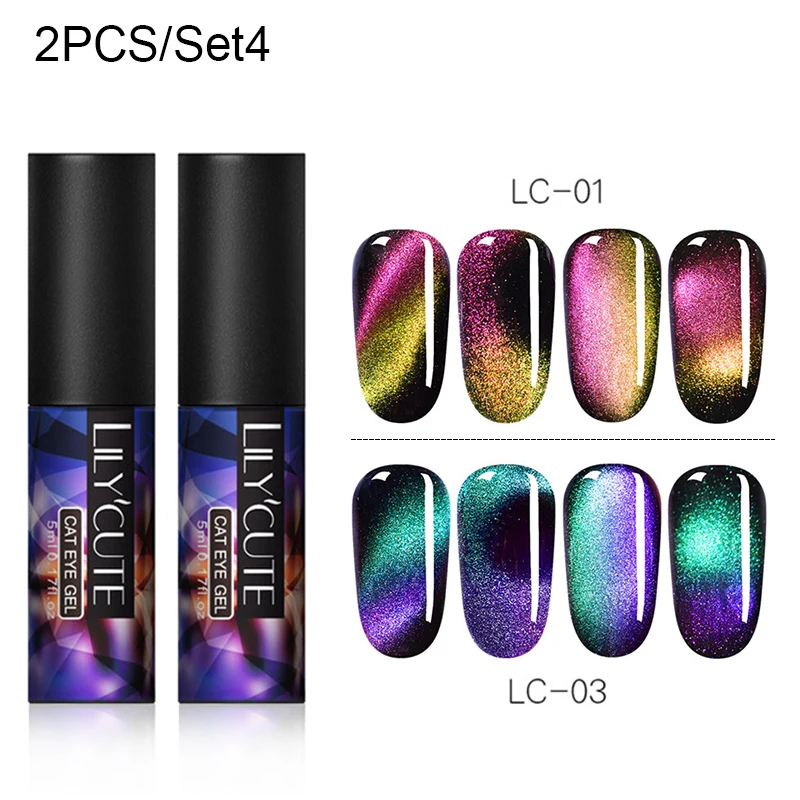 LILYCUTE 7D Магнитный Гель лак для ногтей Хамелеон Auroras кошачий глаз УФ гель дизайна