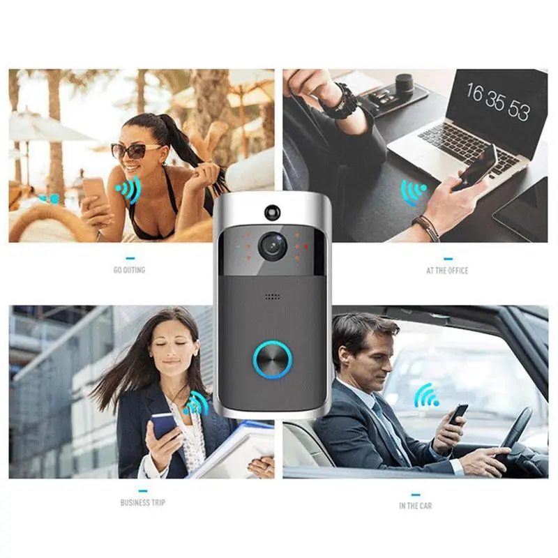 Беспроводной wifi-звонок умный видео телефон дверь визуальное кольцо домофон безопасная камера