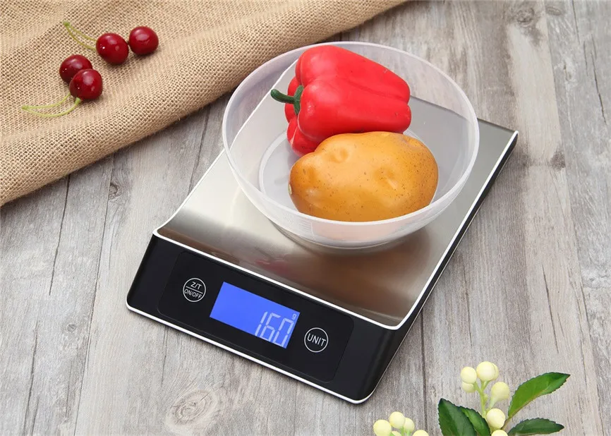 

5/10/15kg/1g Mini Stainless Steel Digital Scale Electronic Cooking Food Weigh Scales Sterling Jewelry Balance Gram Scales M#1