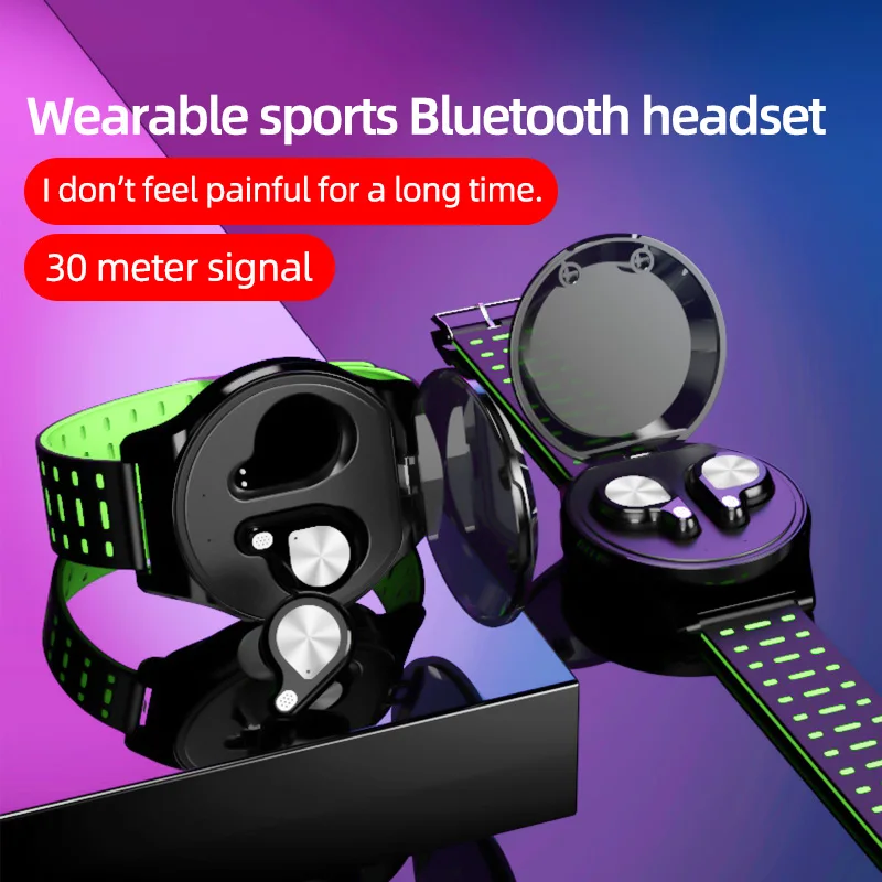 TWS беспроводные наушники Bluetooth наручный ремешок Спортивные Hifi беспроводные наушники 5,0 Bluetooth наушники для iPhone Android
