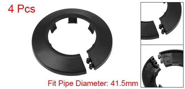 Uxcell Pipe Collar 13/17/21/25/33/35/41.5/44/50/64/75/90mm PP Radiator Escutcheon Pipe Cover Decoration White/Black 4Pcs pipe cover