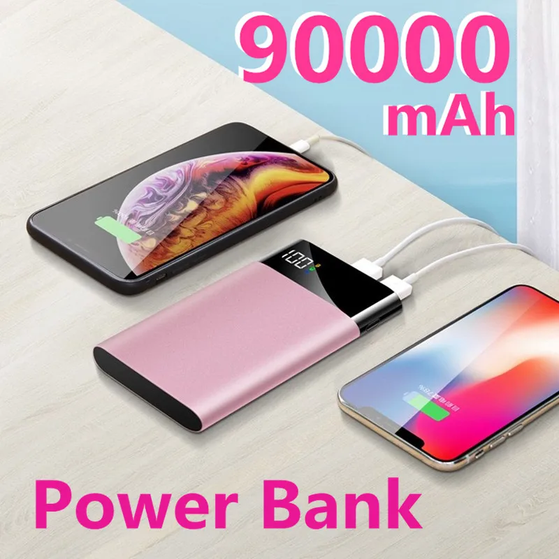 90000mAh Slim Power Bank Portable Charger External Battery Pack Power Bank For iPhone 12Pro Xiaomi Huawei Samsung Power Bank - ANKUX Tech Co., Ltd