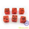 Set of 6 Bescon Luminous Halloween Dice 6 Sides, Glow in Dark 6 Sided Halloween Dice Set in Velvet Pouch 5
