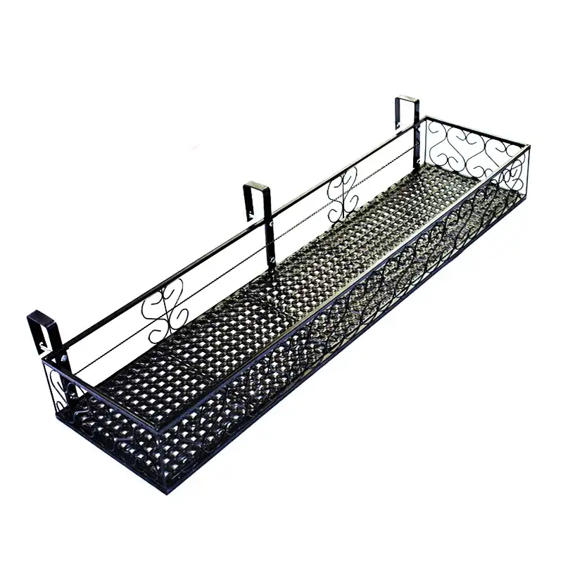 Estante colgante de flores para balcón, 60, barandilla de hierro