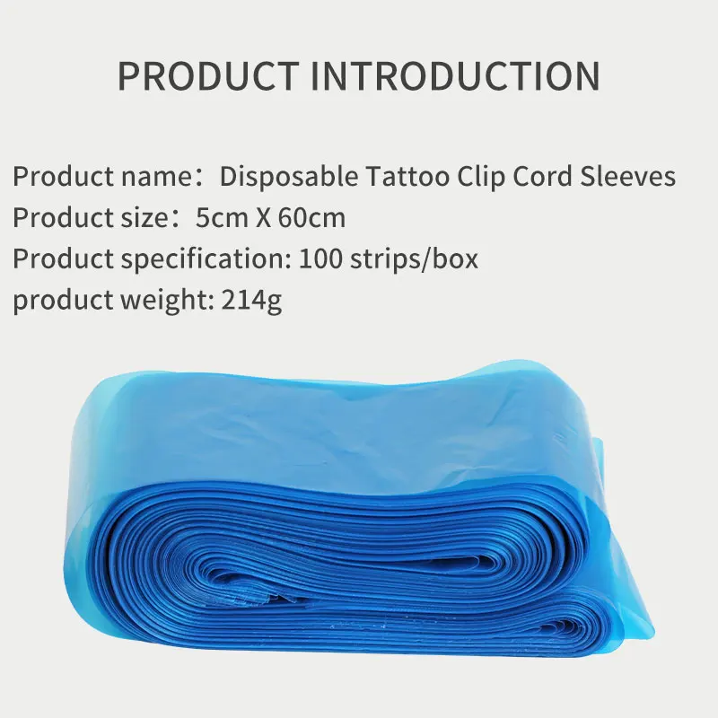 GHOST-SPIDER-100pcs-Disposable-Blue-Tattoo-Clip-Cord-Sleeves-Bags-Covers-Bags-For-Tattoo-Machine-Accessories