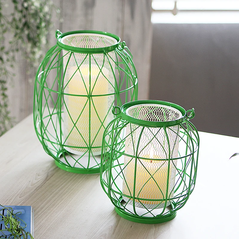 

Retro Style Iron Candlestick подсвечник Lantern Hanging Portable Simple Creative Home Decoration Velas BougeoirCandle Holder