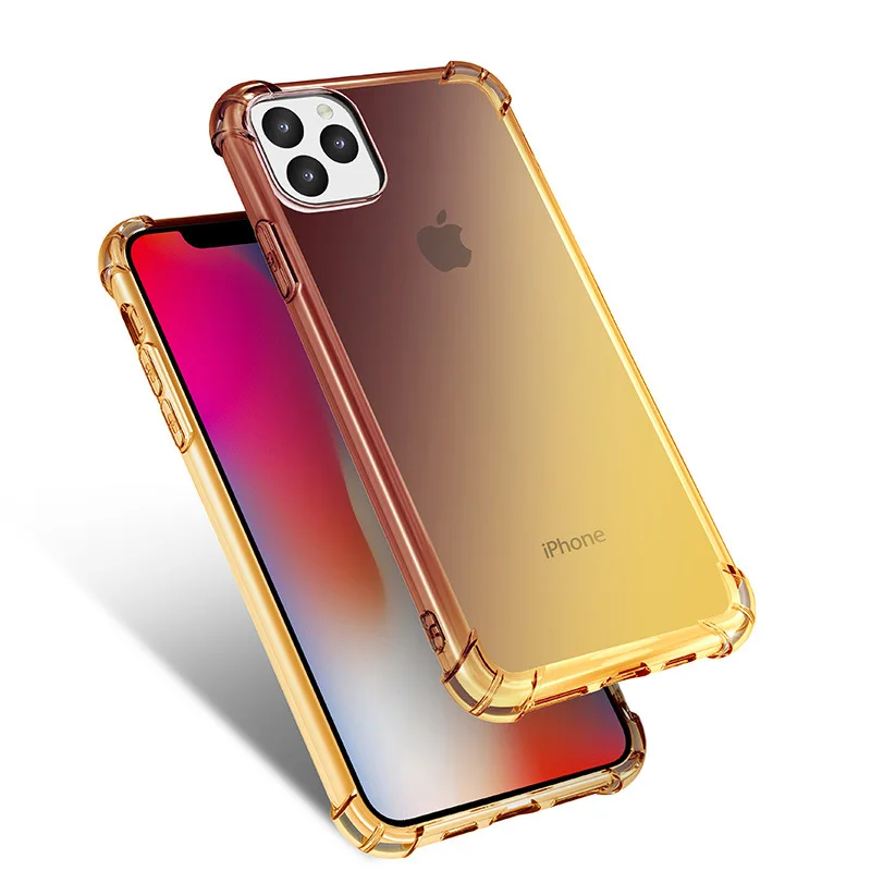 

10pcs Air Cushion Gradient Soft TPU Silicone Clear Case For iPhone 11 Pro Max XS XR X 8 7 6 6S Plus Ultra Thin Shockproof Cover
