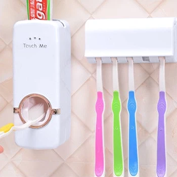 

Automatic Toothpaste Squeezer And Toothbrush Holder Toothpaste Stand Wall Mount Home Bathroom Accessories Set badkamer D30