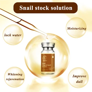 QYF 10ml or escargot extrait blanc sérum crème visage cicatrices soins de la peau rajeunissement beauté acide hyaluronique ampoules anti acné