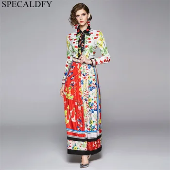 

European Style Vintage Maxi Dress Runway Dresses 2020 Women High Quality Fashion Spring Floral Elegant Dresses Long Robe Femme