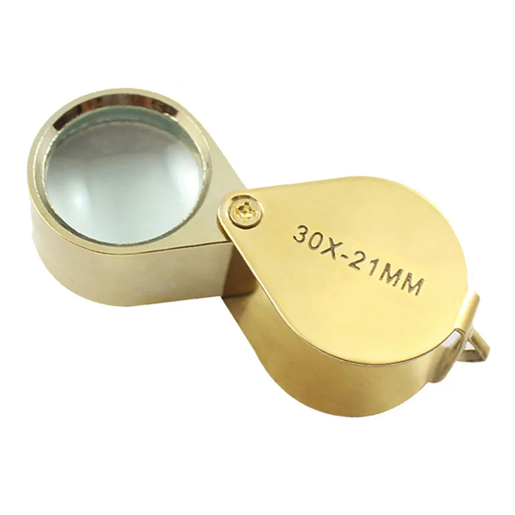 

30*21 MM/ 1.18*0.83 Inch Metal Jewelry Magnifying Glass Magnifier Loupe Gold
