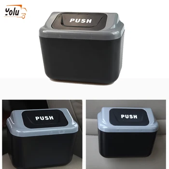 

YOLU Car Trash Can Garbage Gray Bin Auto Organizer Storage Box Rubbish Gargage Holder for Lada Car Accessorie