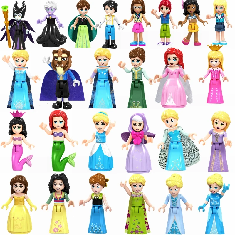 Legoing Princess Sets Toy Hobbies Selle Mulan Anna Elsa Cinderella Fairy Godmother Olivia Blocks Friends Legoings Children  toys
