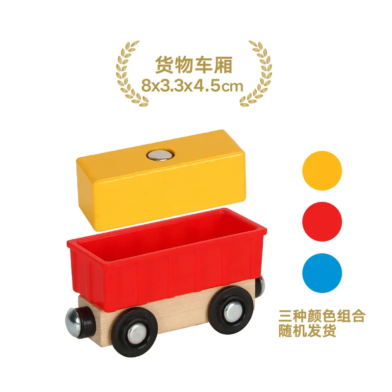 Magnetic Wood Truck Car Train Rail Model Toy Engineering Truck Bus 11