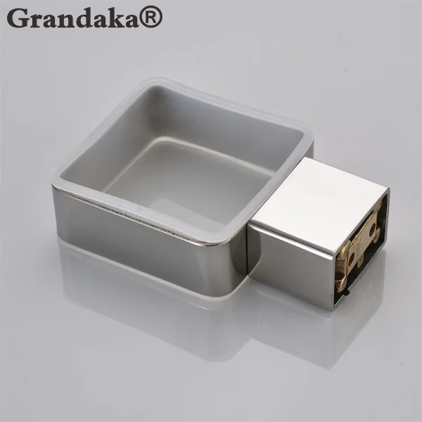 304 Stainless Steel Wall-Mounted Mirror Polished Bathroom Toilet Brush Holders Single Brush Glass Cup Bathroom Hardware